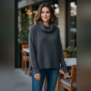 Lg Banana Republic Cozy Charcoal Cowl Neck Sweater